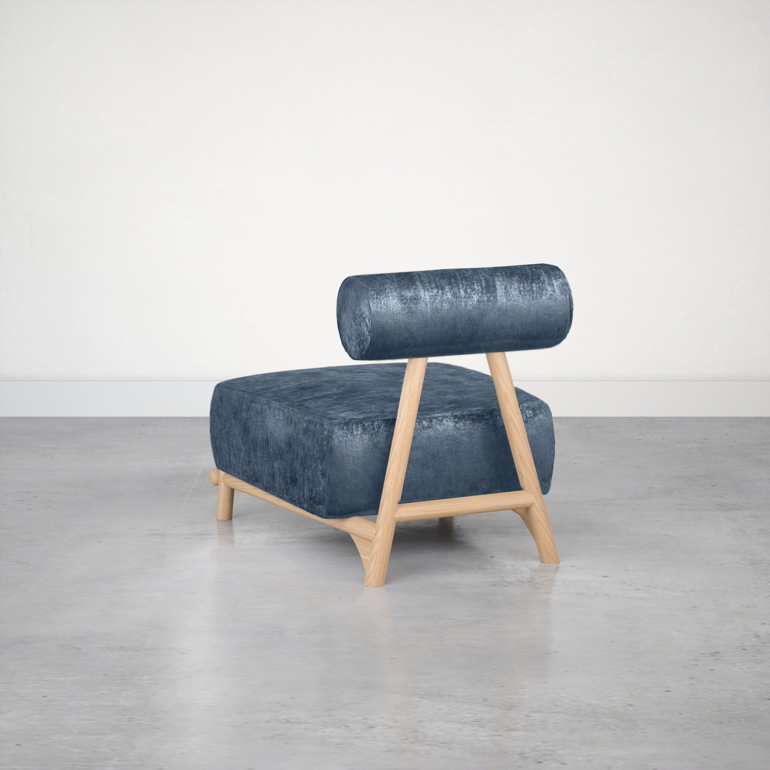 Lapis velvet natural fotel tył